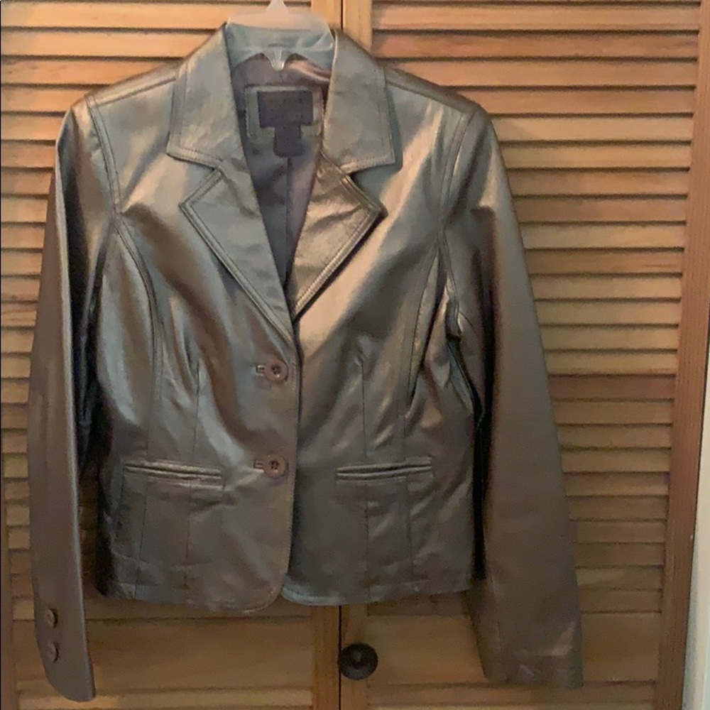 John Paul Richard Vintage Metallic Gold-Bronze Leather Blazer